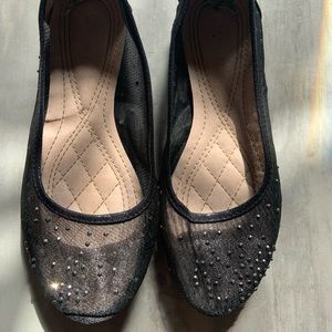 Sparkly black flats